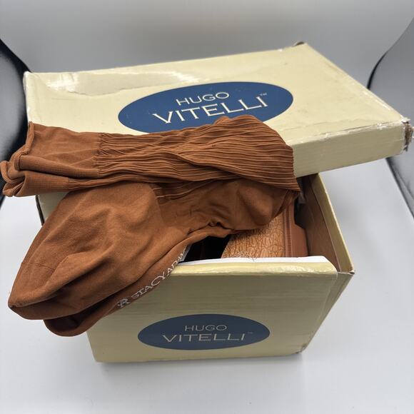 Hugo Vitelli Mens Orange Ostrich Dress Shoes Size 10 In Box main image 9